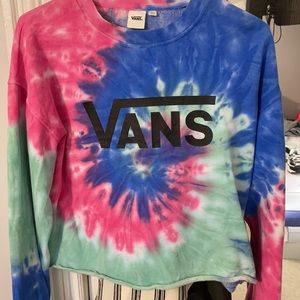 Tie-Dyed Vans Cropped sweater shirt